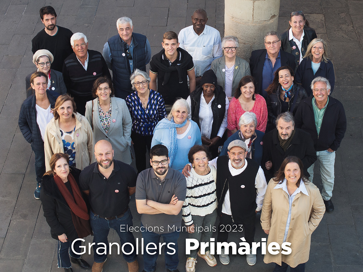 Fotografia de grup dels candidats de Granollers Primàries a les eleccions municipals a Granollers del 2023